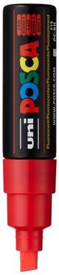 POSCA PC-8K PAINT MARKER BROAD CHISEL TIP FLUORESCENT RED