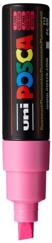 POSCA PC-8K PAINT MARKER BROAD CHISEL TIP FLUORESCENT PINK