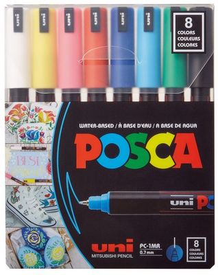 POSCA PC-1MR PAINT MARKER BASIC 8 COLOR SET