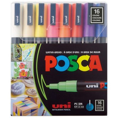 POSCA PC-3M PAINT MARKER BASIC 16 COLOR SET