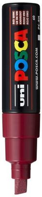 POSCA PC-8K PAINT MARKER BROAD CHISEL TIP RED WINE