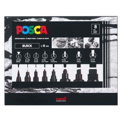 PC ALL SIZES SET/8 BLACK