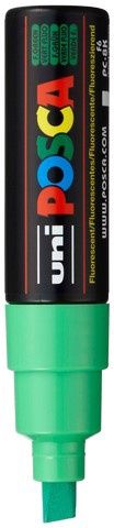 POSCA PC-8K PAINT MARKER BROAD CHISEL TIP FLUORESCENT GREEN