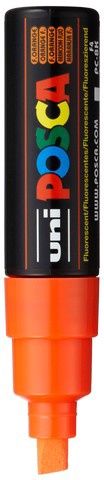 POSCA PC-8K PAINT MARKER BROAD CHISEL TIP FLUORESCENT ORANGE