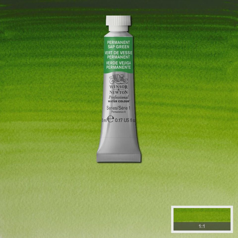 PROFESSIONAL WATER COLOUR PERMANENT SAP GREEN 5ML