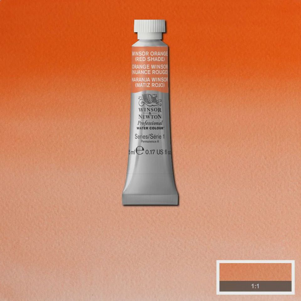 PROFESSIONAL WATER COLOUR WINSOR ORANGE RED 5ML