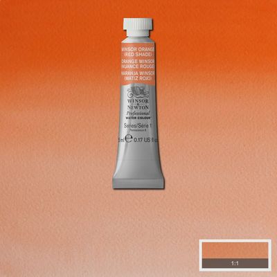 PROFESSIONAL WATERCOLOUR WINSOR ORANGE RED 5ML