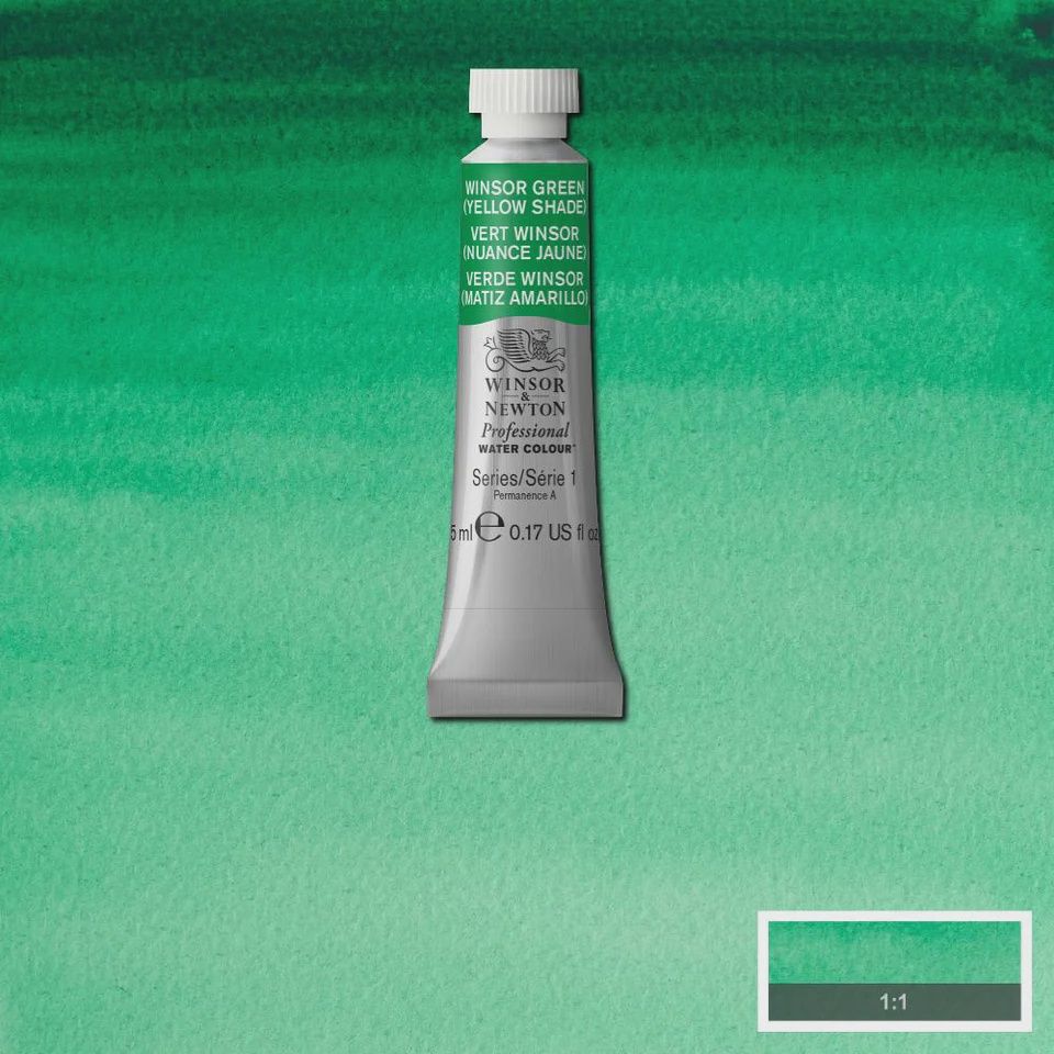 PROFESSIONAL WATER COLOUR WINSOR GREEN YELLOW SHADE 5ML