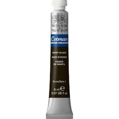 COTMAN WATERCOLOUR IVORY BLACK 8ML