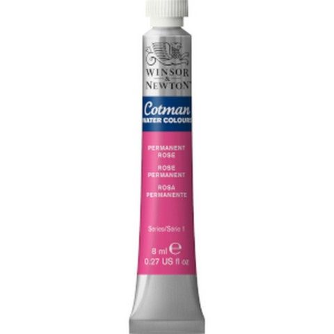 COTMAN WATERCOLOUR PERMANENT ROSE 8ML