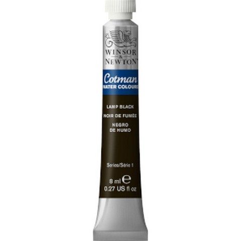 COTMAN WATERCOLOUR LAMP BLACK 8ML