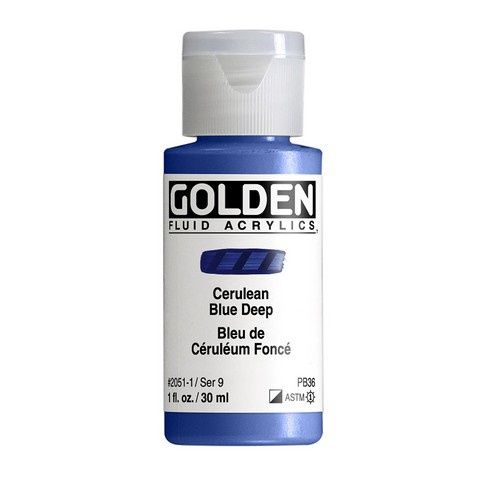 FLUID ACRYLIC 1OZ CERULEAN BLUE DEEP