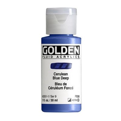 FLUID ACRYLIC 1OZ CERULEAN BLUE DEEP