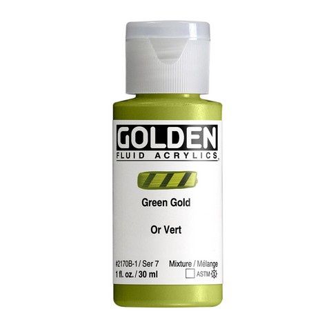 FLUID ACRYLIC 1OZ GREEN GOLD