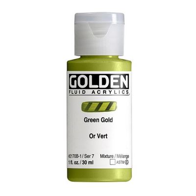FLUID ACRYLIC 1OZ GREEN GOLD