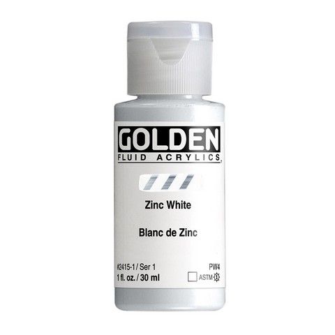 FLUID ACRYLIC 1OZ ZINC WHITE