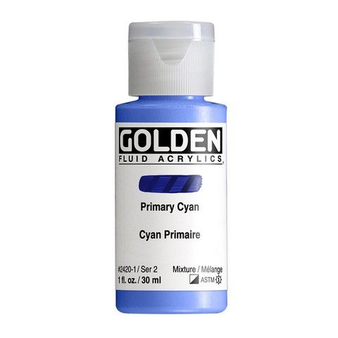 FLUID ACRYLIC 1OZ PRIMARY CYAN