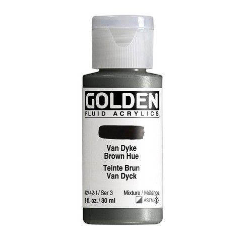 FLUID ACRYLIC 1OZ HISTORICAL VAN DYKE BROWN HUE