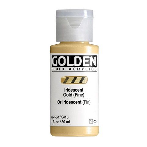 FLUID ACRYLIC 1OZ IRIDESCENT GOLD FINE
