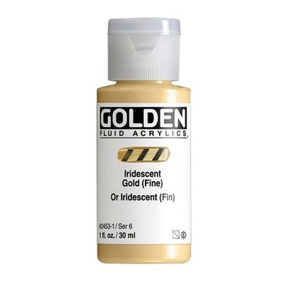FLUID ACRYLIC 1OZ IRIDESCENT GOLD FINE