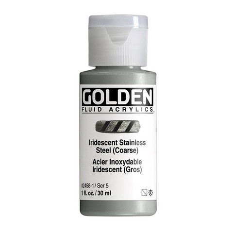 FLUID ACRYLIC 1OZ IRIDESCENT STAINLESS STEEL COARSE