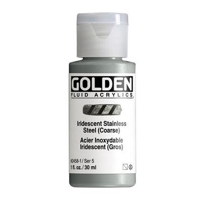 FLUID ACRYLIC 1OZ IRIDESCENT STAINLESS STEEL COARSE