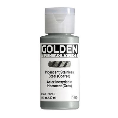 FLUID ACRYLIC 1OZ IRIDESCENT STAINLESS STEEL COARSE
