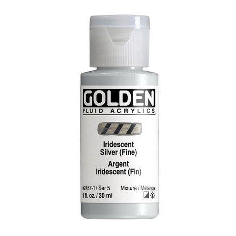 FLUID ACRYLIC 1OZ IRIDESCENT SILVER FINE