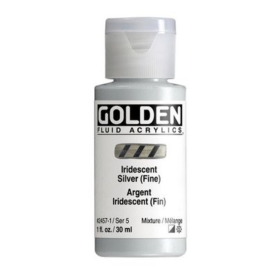 FLUID ACRYLIC 1OZ IRIDESCENT SILVER FINE