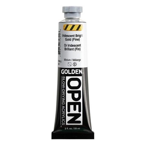 OPEN ACRYLIC 2OZ IRIDESCENT BRIGHT GOLD (FINE)