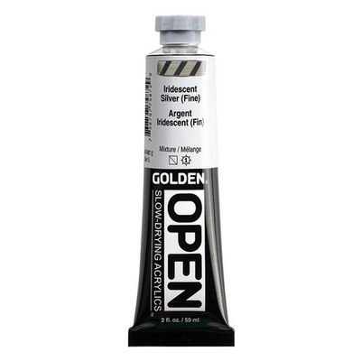 OPEN ACRYLIC 2OZ IRIDESCENT SILVER (FINE)