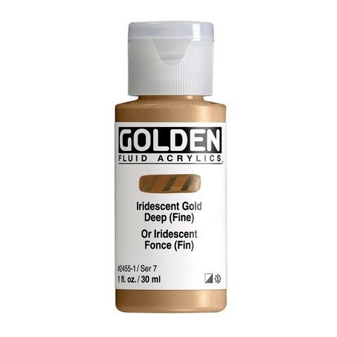 FLUID ACRYLIC 1OZ IRIDESCENT GOLD DEEP FINE