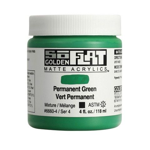 SOFLAT MATTE ACRYLIC 4OZ PERMANENT GREEN