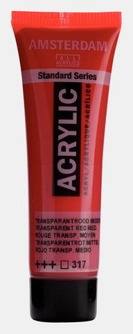 AMSTERDAM STANDARD ACRYLIC 20ML TRANSPARENT RED MEDIUM