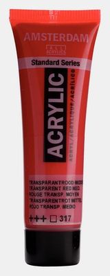AMSTERDAM STANDARD ACRYLIC 20ML TRANSPARENT RED MEDIUM