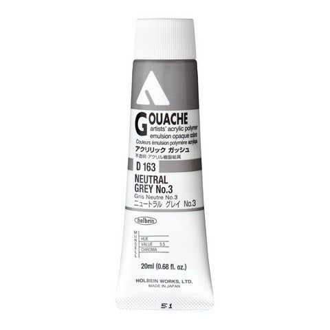 ACRYLA GOUACHE 20ML NEUTRRAL GREY N3