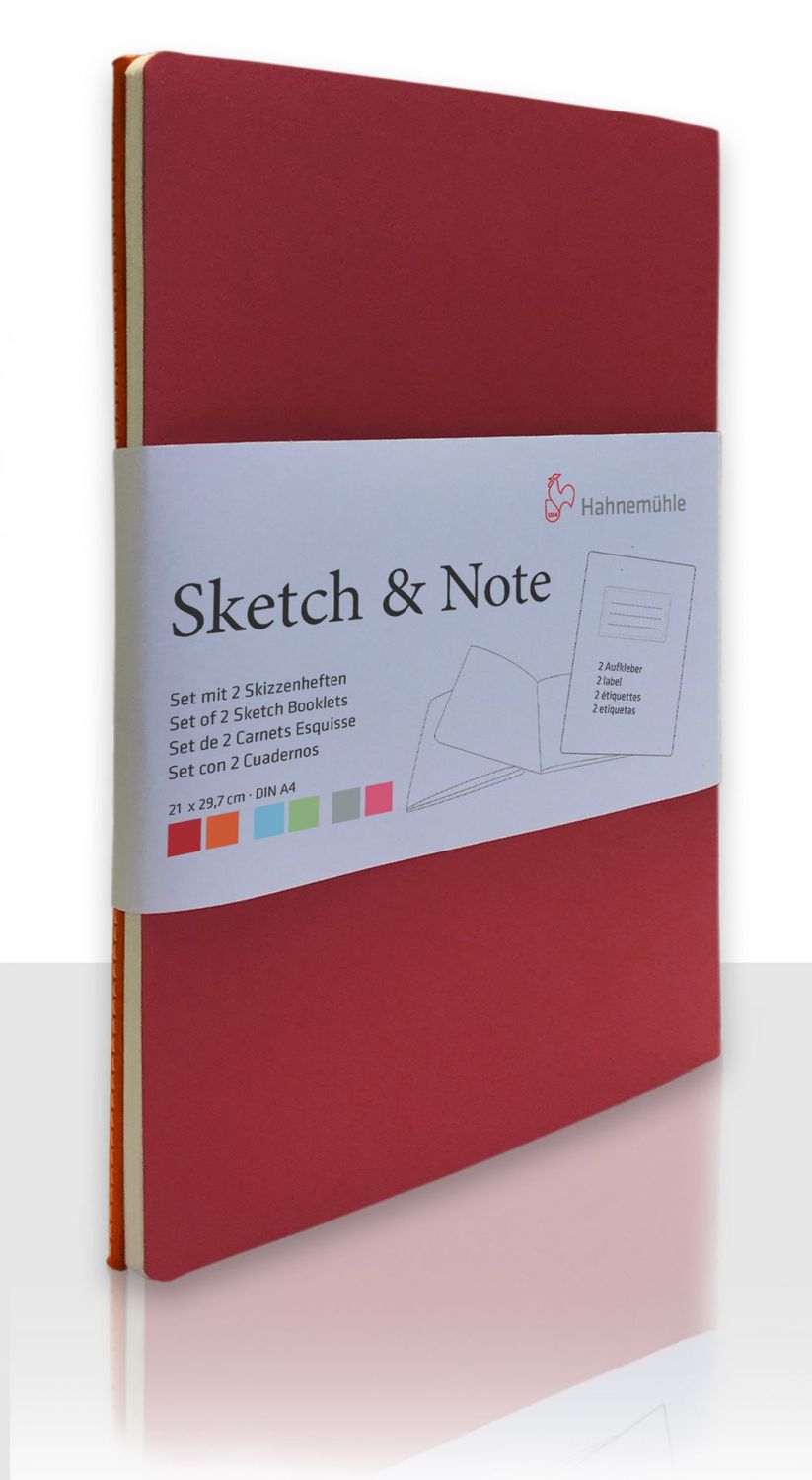 Sketch &amp; Note Booklets 125gsm, Color: 20 sh/40 pg Book - Red Bundle (2 booklets), Size/Weight: 8.27 x 11.69 in