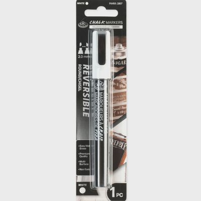 ROYAL WHITE CHALK MARKERS 1PC REVERSIBLE TIP