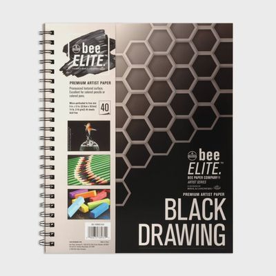 BEE ELITE DRAWING PAD BLACK 9" x 12" 60 SHEETS