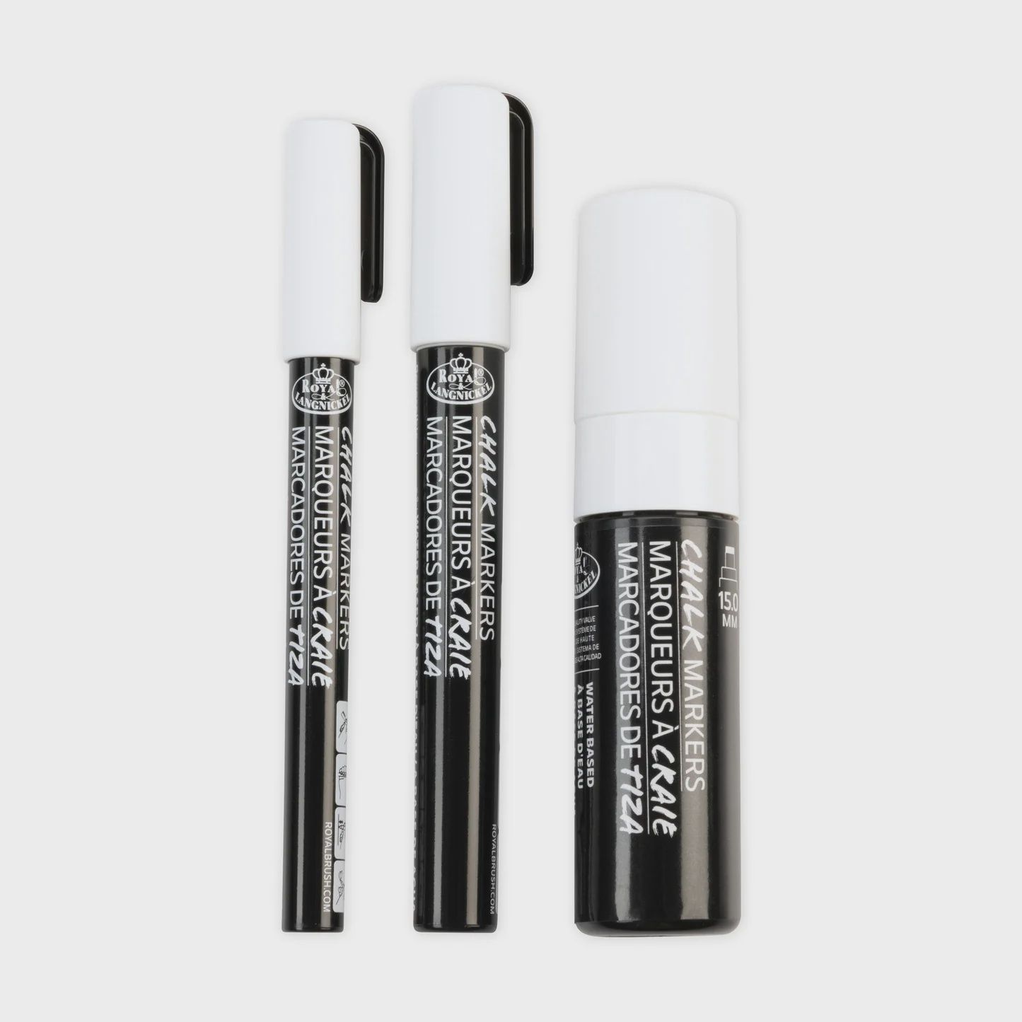 ROYAL WHITE CHALK MARKERS 3PC VARIETY PACK