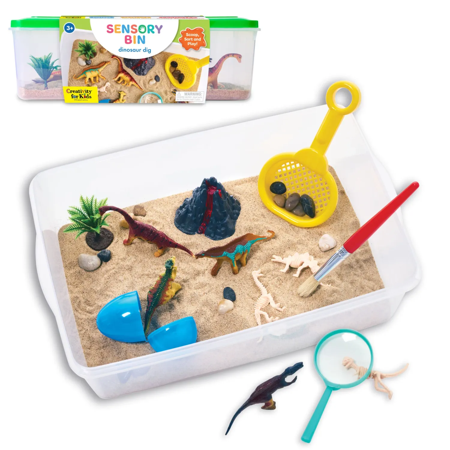 Sensory Bin Dinosaur Dig
