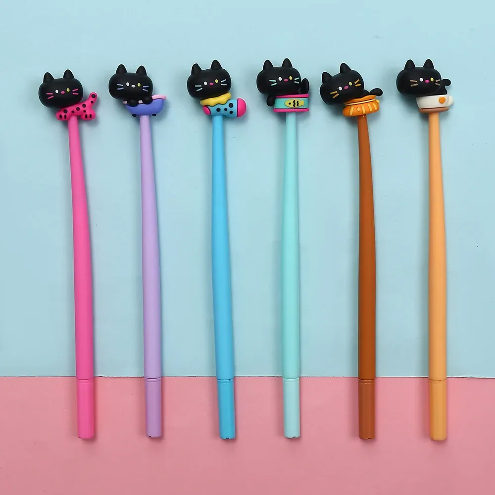 Black Cat Wiggle Gel Pens