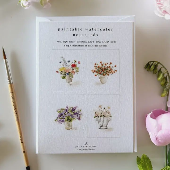 Bouquets Paintable Notecards