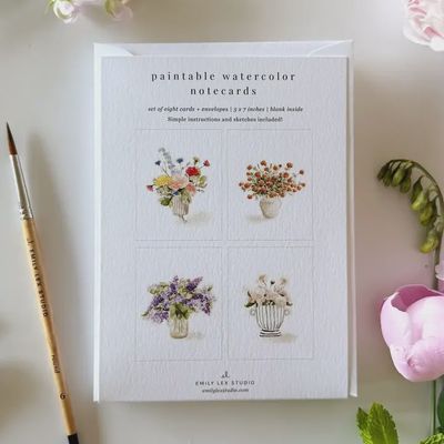 Bouquets Paintable Notecards