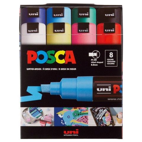 POSCA PC-8K PAINT MARKER BROAD 8 COLOR SET