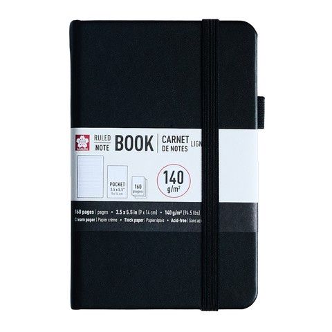 Notebook Ruled Pocket - Black