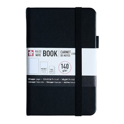 Notebook Ruled Pocket - Black
