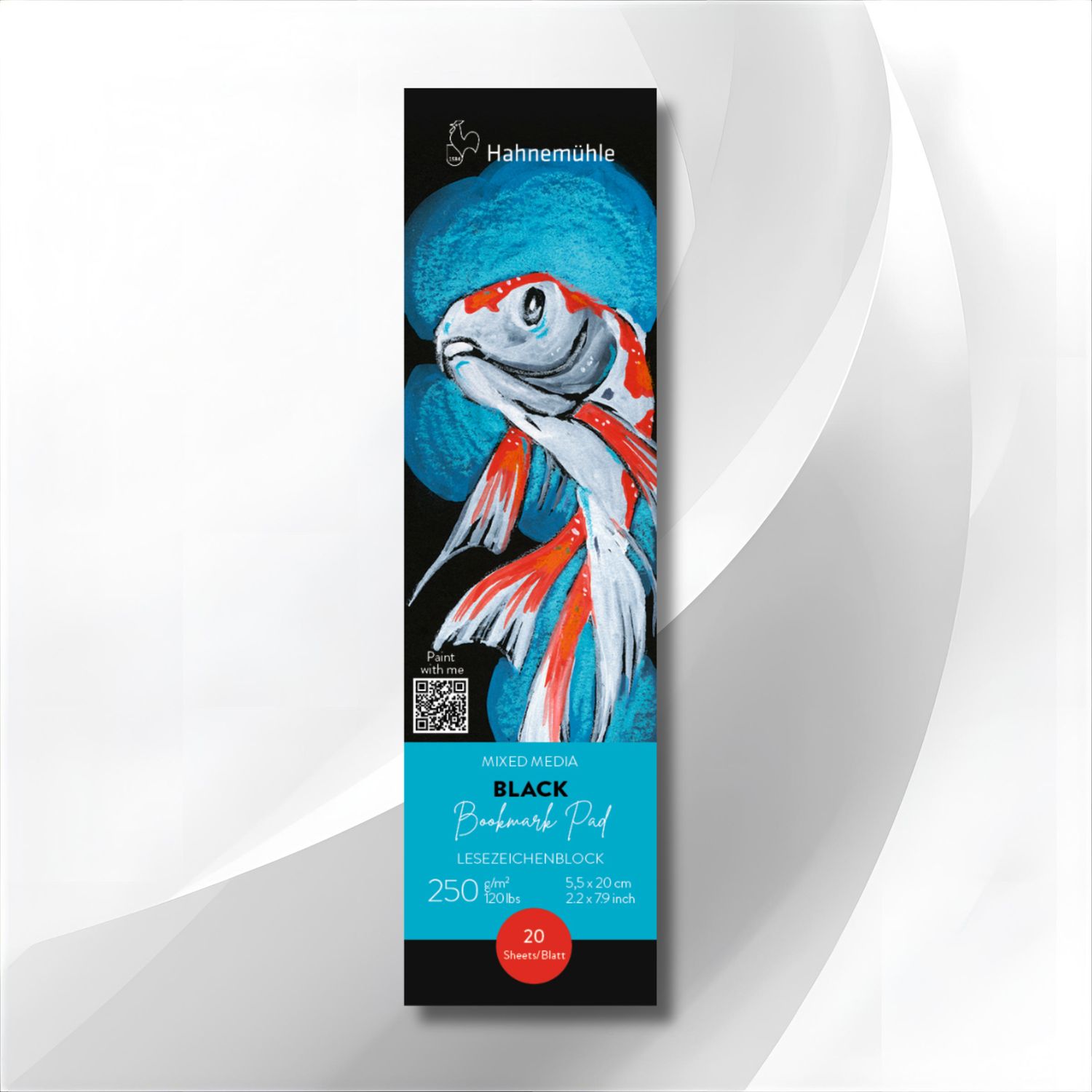 Black Bookmark Pad 250gsm, 20 sheet pad