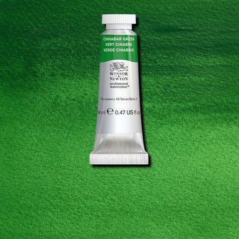 PROFESSIONAL WATERCOLOUR TUBE CINNABAR GREEN 14ML