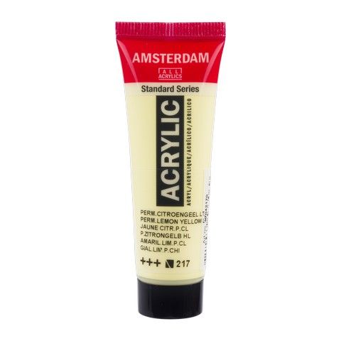 AMSTERDAM STANDARD ACRYLIC 20ML PERM LEMON YELLOW LT 217